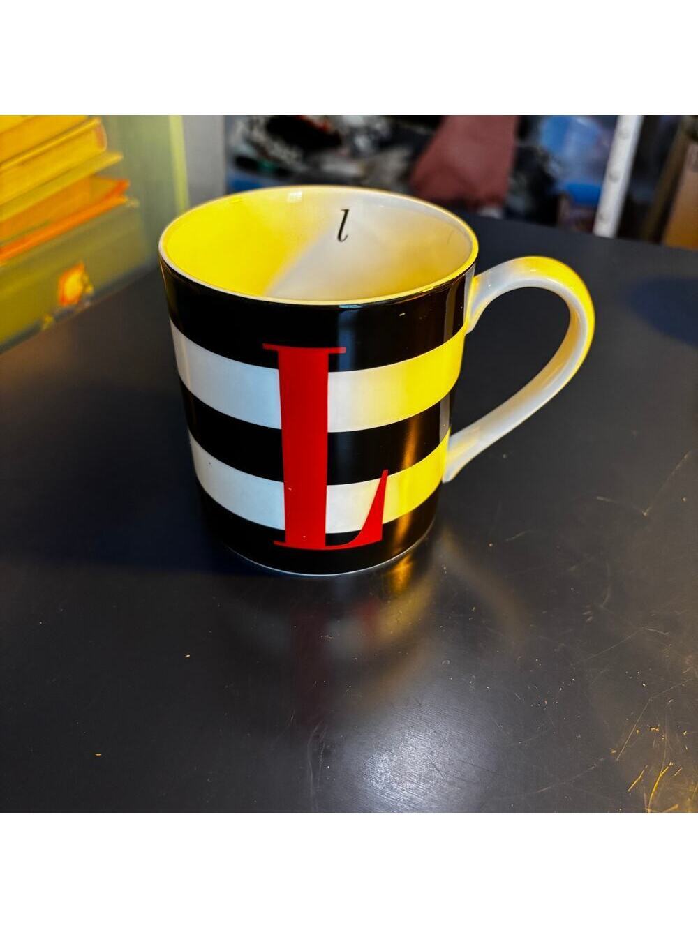 Kate Spade Lenox Kate Wickford Red Letter Day Monogram “L” Mug